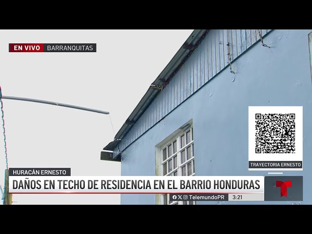 ⁣Huracán Ernesto provoca daños en techo de residencia en Barranquitas