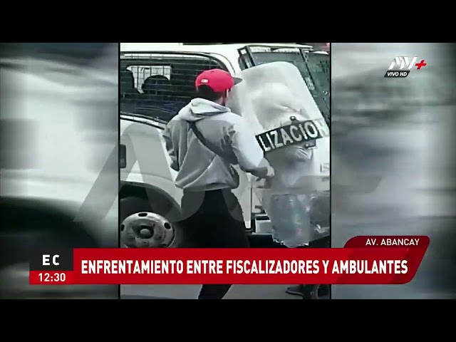 Fiscalizadores y ambulantes protagonizan violento enfrentamiento en el Centro de Lima