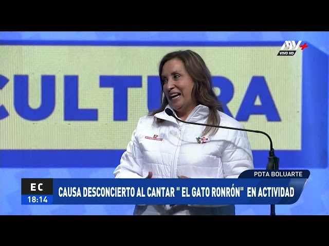 ⁣Presidenta Boluarte causa desconcierto al cantar 'El gato ronrón' en actividad del canal d