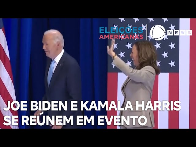 Joe Biden e Kamala Harris se em evento conjunto