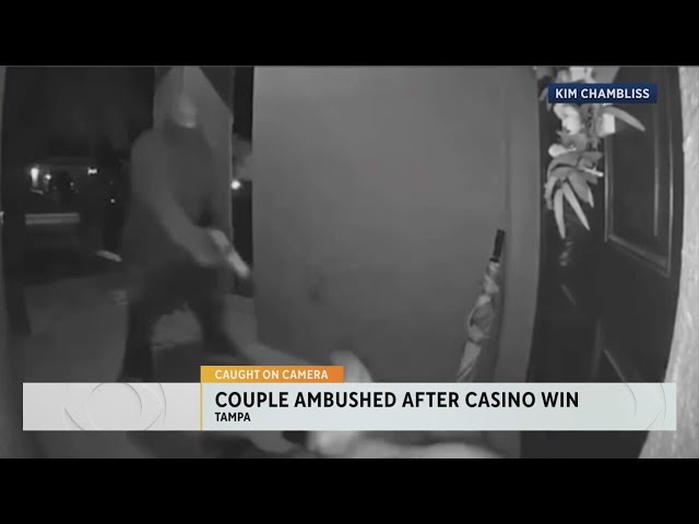 ⁣Caught on camera: Florida couple ambushed at home after casino win