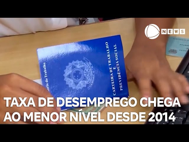 ⁣Taxa de desemprego chega ao menor nível desde 2014 no Brasil