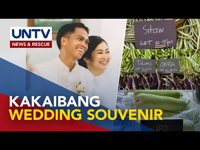 ⁣Newly-wed couple na gulay at prutas ang souvenir sa kasal, nag-viral online