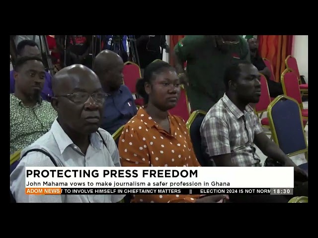 ⁣John Mahama vows to make journalism a safer profession in Ghana - Adom TV Evening News (16-08-24)