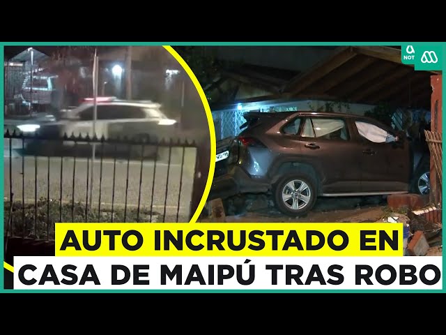 Delincuentes roban auto y chocan contra casa en Maipú tras persecución