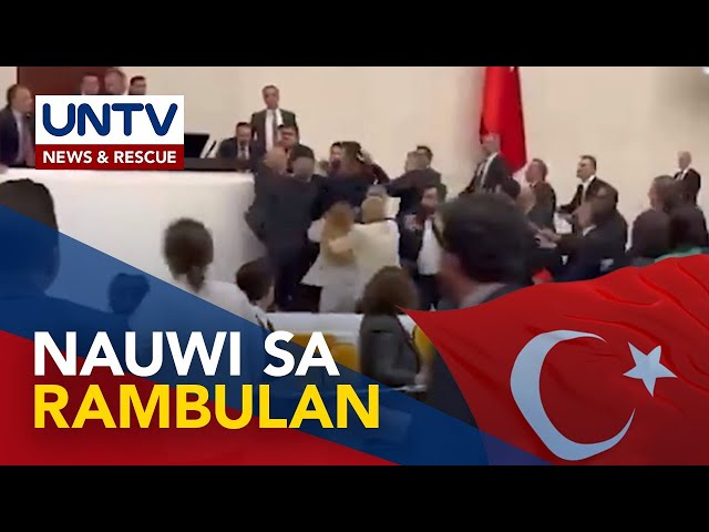 ⁣Debate ng mga mambabatas sa Turkey Parliament, nauwi sa rambulan; Dalawa, sugatan