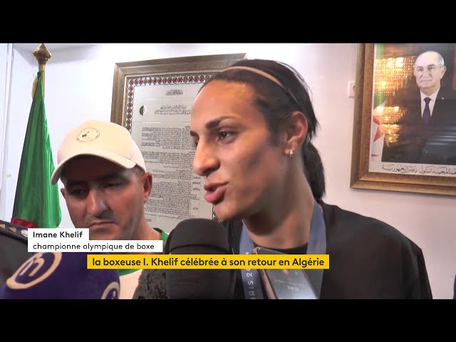 La boxeuse Imane Khelif célébrée à son retour en Algérie