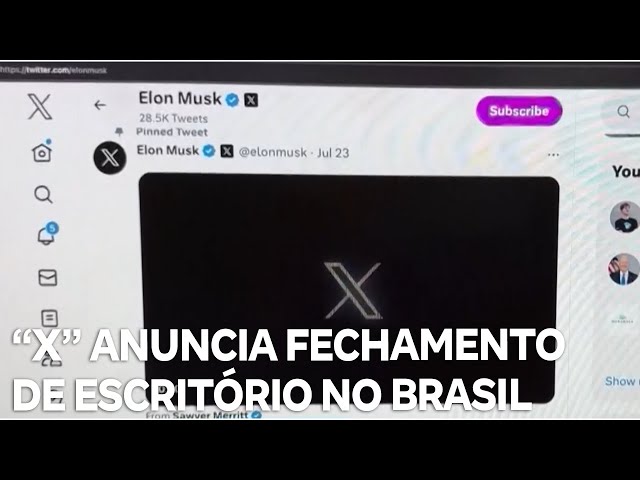 Rede social "X" anuncia fechamento de escritório no Brasil