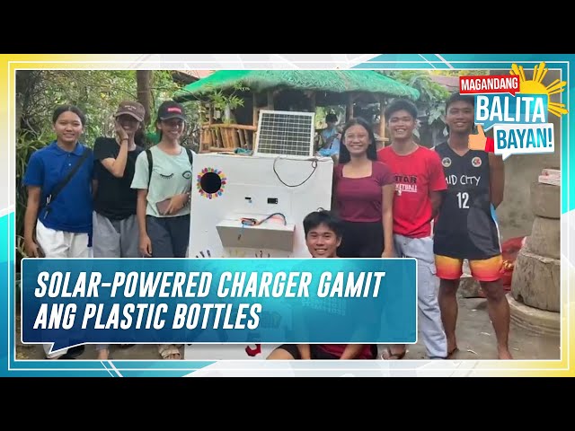 ⁣Solar-powered charger gamit ang plastic bottles