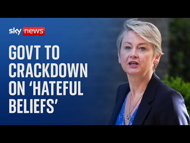 ⁣Home secretary Yvette Cooper to crack down on people 'pushing hateful beliefs'