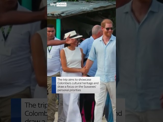 ⁣Colombia: Prince Harry and Meghan take part in drums workshop in Cartagena