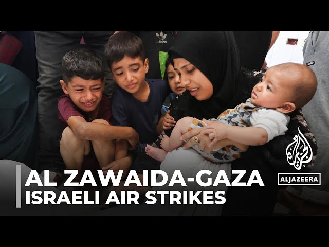 Israeli air strikes target al Zawaida, killing at least 16 Palestinians