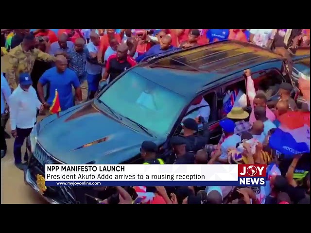 ⁣NPP Manifesto Launch: President Akufo Addo arrives to a rousing reception.