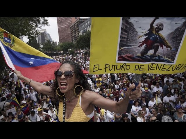 ⁣Proteste und Demonstrationen in Venezuela für Anerkennung des Wahlsieges der Opposition