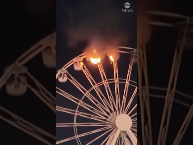 ⁣Ferris wheel catches fire at music festival in Leipzig, Germany