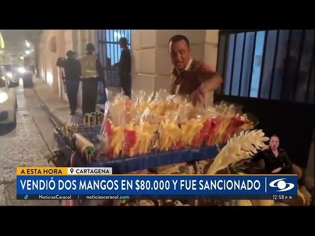 ⁣Vendió dos mangos por $80.000 a turista extranjero en el centro histórico de Cartagena