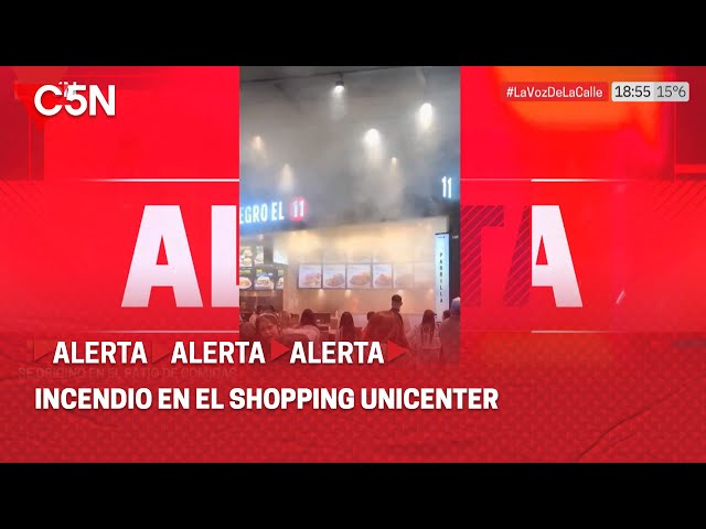 ⁣INCENDIO en el SHOPPING UNICENTER