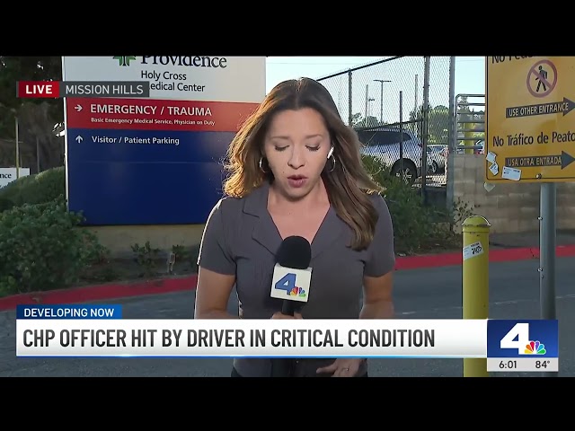 ⁣CHP officer hit by Tesla driver in critical condition