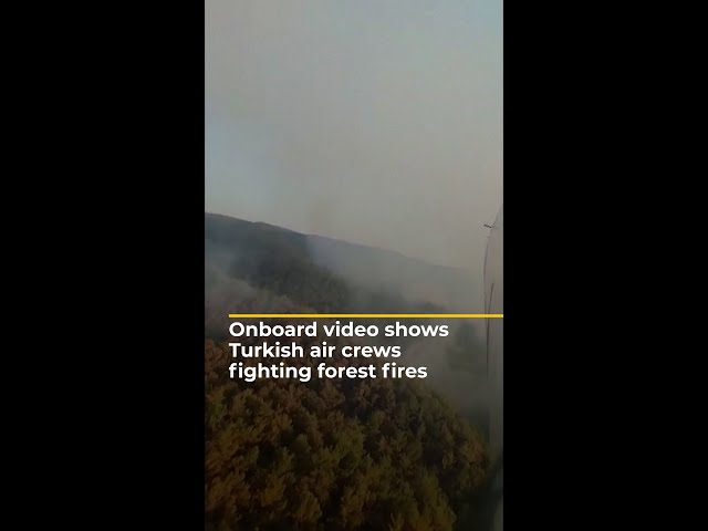 ⁣Onboard video shows Turkish air crews fighting forest fires | AJ #shorts