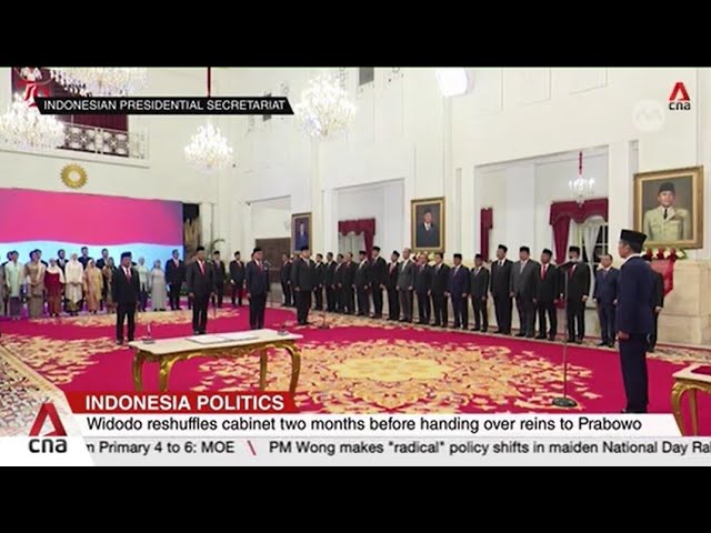 ⁣Indonesia's Jokowi reshuffles cabinet two months before handing over reins to Prabowo