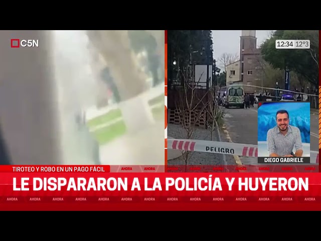 ⁣TIROTEO y ROBO en un PAGO FÁCIL: la DISPARARON a la POLICÍA y HUYERON