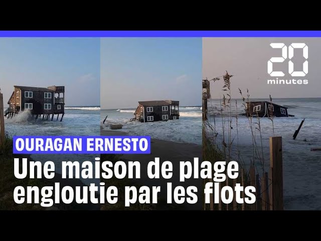 ⁣Ouragan Ernesto : Une maison de plage en Caroline du Nord engloutie par les flots  #shorts