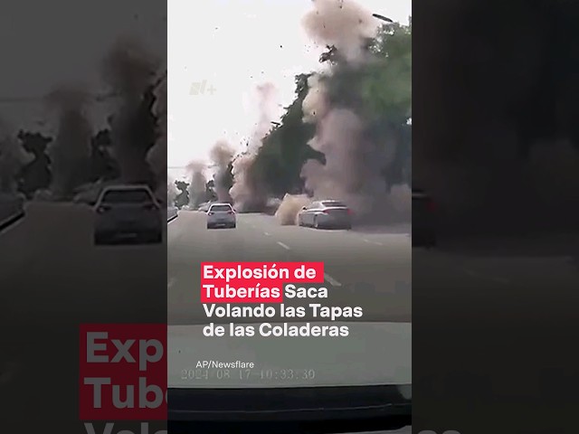 Explosión saca volando las tapas de coladeras - N+ #Shorts