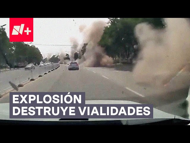 Explosión saca volando las tapas de coladeras - N+