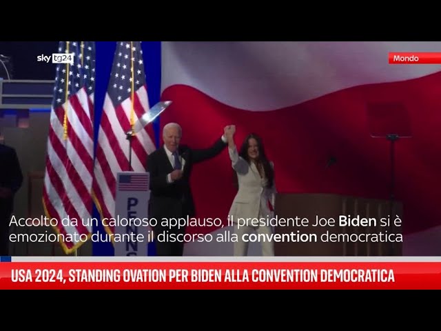 ⁣Usa 2024, Biden si commuove alla convention democratica