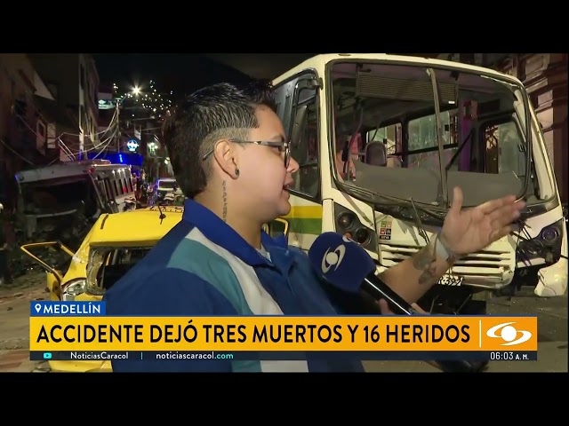 ⁣Autoridades de Medellín investigan las causas de un accidente que dejó tres personas fallecidas