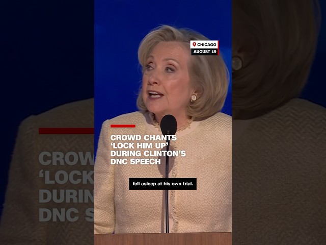 ⁣Crowd chants ‘lock him up’ during Clinton’s DNC speech