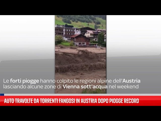 ⁣Austria, auto travolte da torrenti fangosi per piogge record