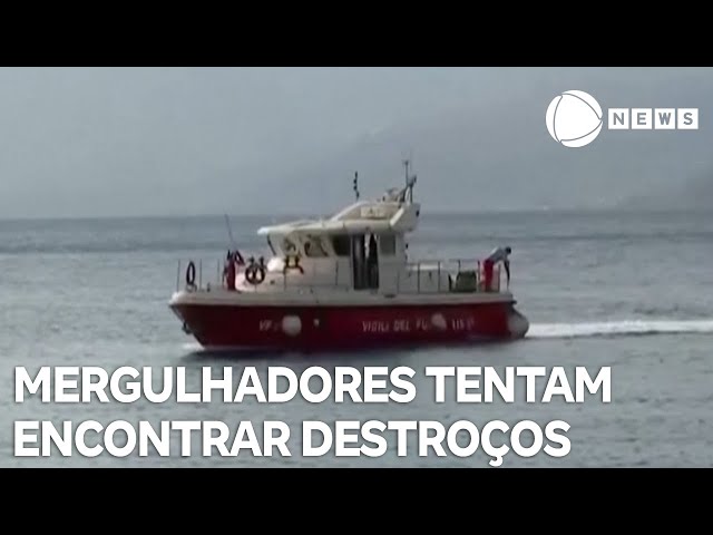 Mergulhadores tentam encontrar destroços de iate na Itália