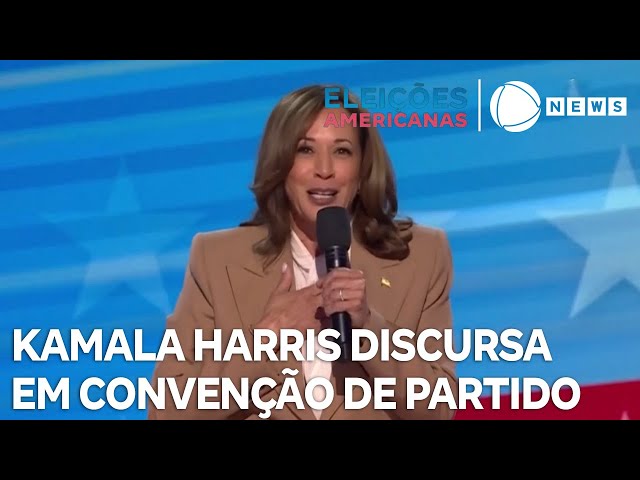 Kamala Harris e Joe Biden discursam em convenção do Partido Democrata