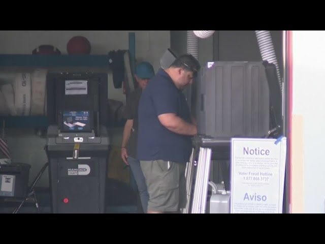 ⁣Voters across South Florida casting ballots during primary election day