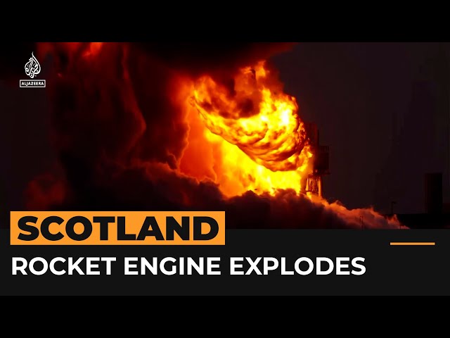 Video shows rocket engine explode during test at new Scottish spaceport | AJ #Shorts