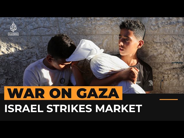 Young children among those killed in Israeli air strike on Gaza market | AJ #Shorts