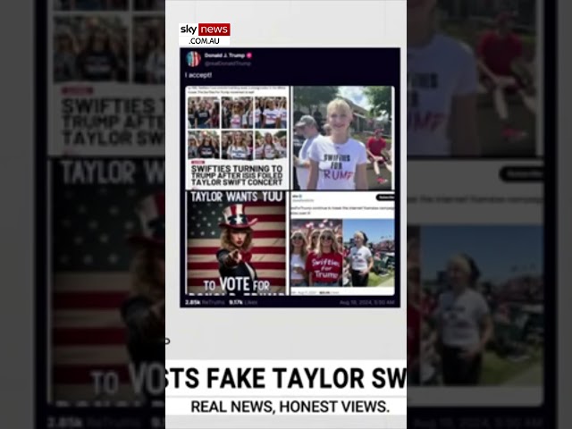 Donald Trump posts fake AI-generated image of Taylor Swift endorsement