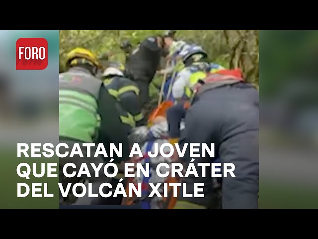 Brigadistas rescatan a hombre que cayó al cráter del volcán Xitle - Las Noticias