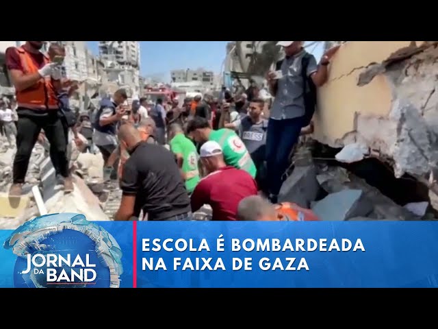 Israel bombardeia escola na Faixa de Gaza | Jornal da Band