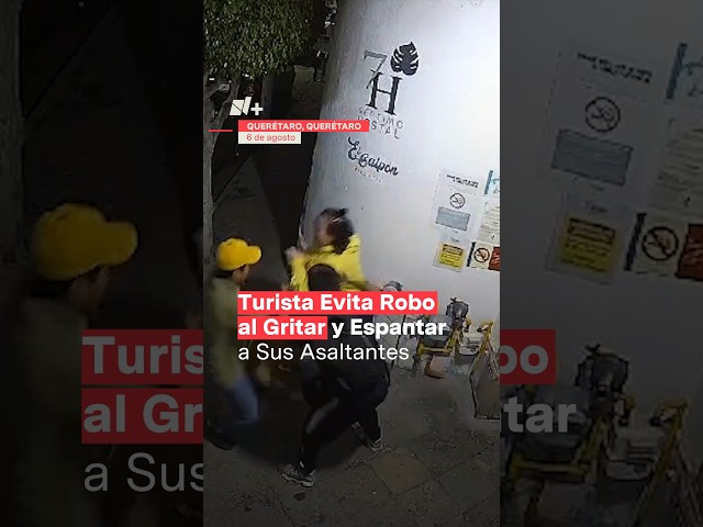 ⁣Turista evita robo al gritar y espantar a sus asaltantes - N+ #Shorts