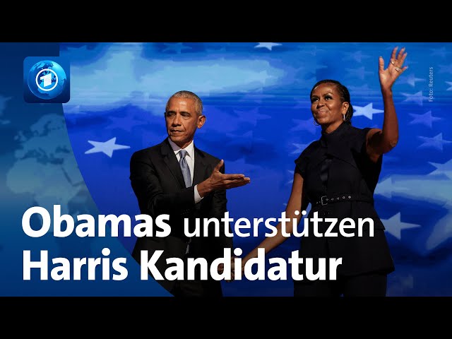 ⁣Obamas befeuern bei Parteitag der Demokraten die Euphorie für Harris