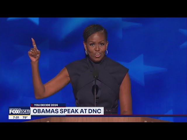 ⁣DNC: Barack and Michelle Obama speak on Day 2