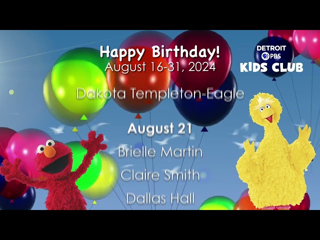 August 16-31, 2024 Birthday Buddies  PBS Kids