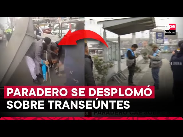 ⁣La Victoria: paradero cae sobre cuatro personas en la av. Grau