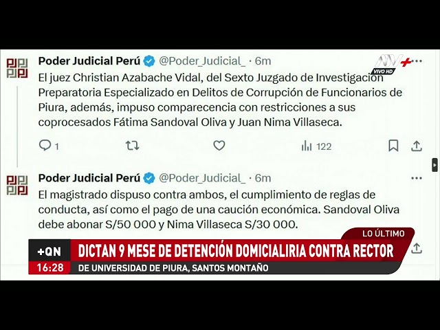 PJ dispone 9 meses de prisión domiciliaria contra rector de la Universidad Nacional de Piura