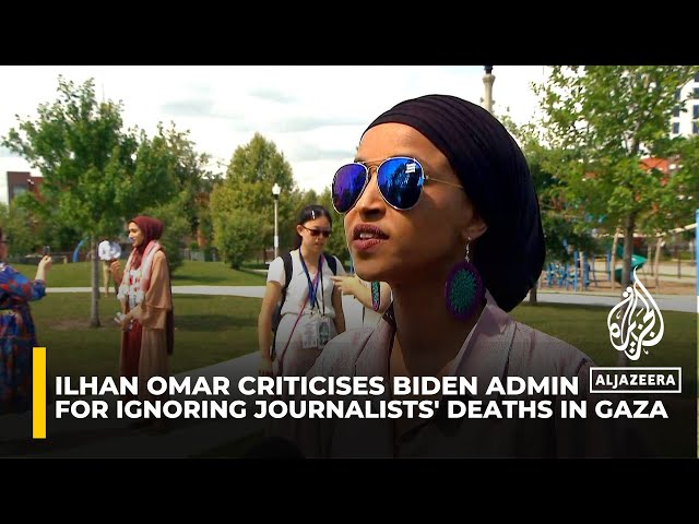 ⁣Ilhan Omar criticises the Biden administration for failing to address deaths of journalists in Gaza