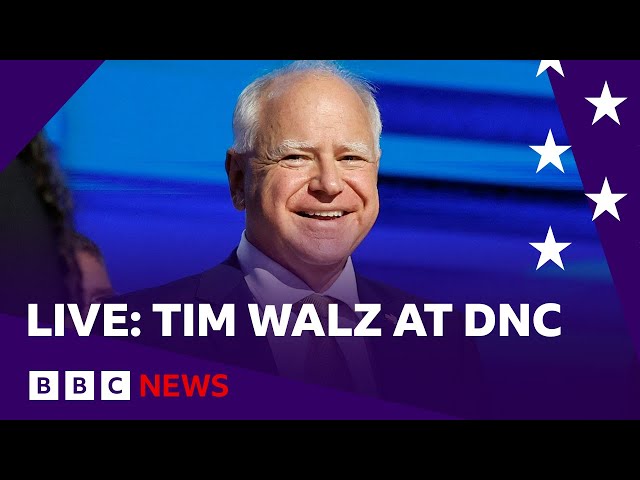 ⁣LIVE: Tim Walz and Nancy Pelosi to deliver DNC speeches - BBC News