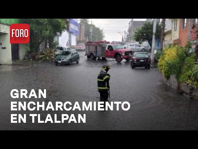 ⁣Fuertes lluvias dejan gran encharcamiento en Lomas de Padierna en Tlalpan - Las Noticias