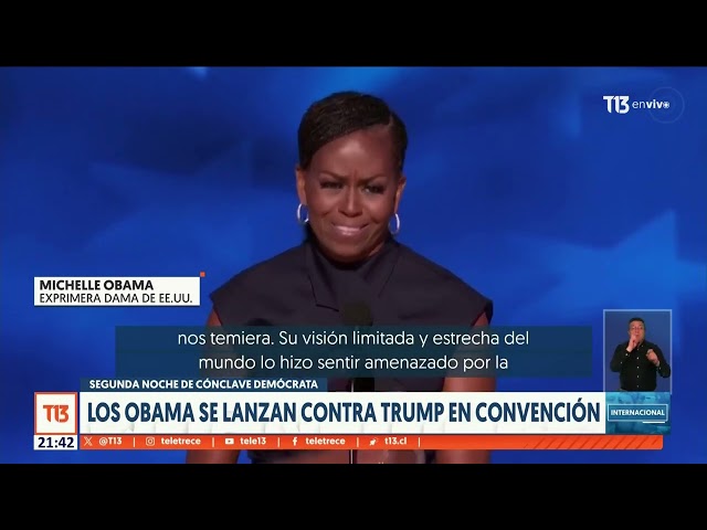 ⁣"No necesitamos cuatro años más de caos": Obamas se lanzan contra Trump en convención demó